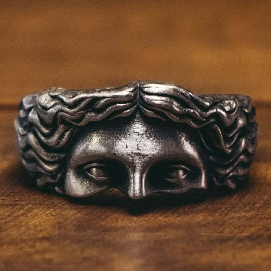 Vintage Brass Jesus Head Ring